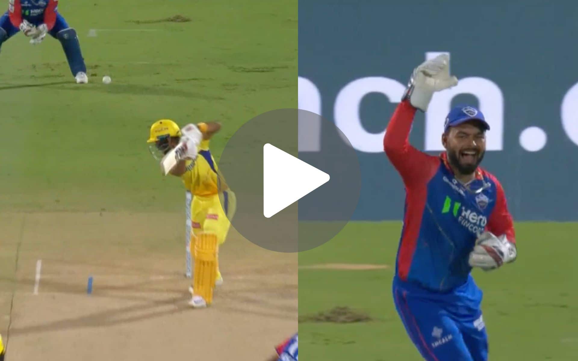 [Watch] Rishabh Pant Exhibits Dhoni-esque Glovework; Sends Gaikwad Packing For 1